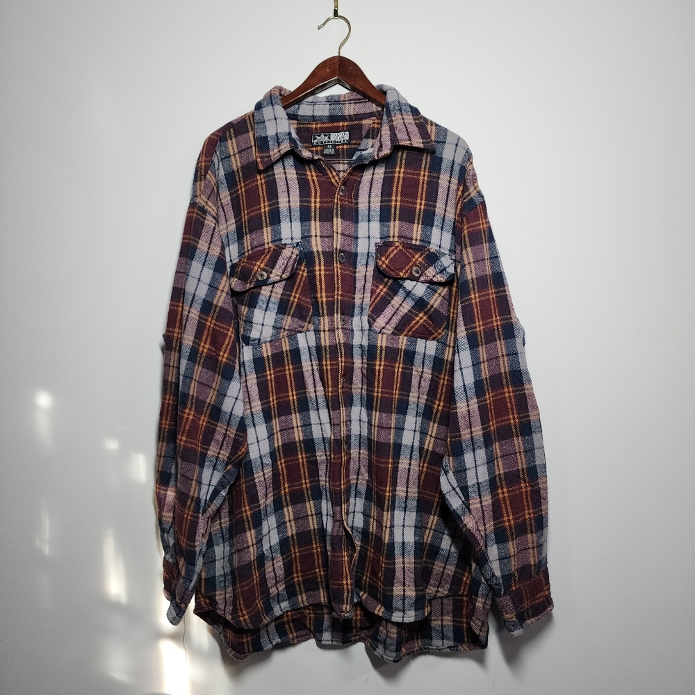 Canyon Guide Outfitters Plaid Button Down Cotton Flannel Shirt XXL